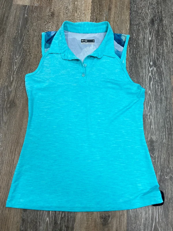 Yoga Tops for Core Fitness Training -Blue Athletic Tank Top Lija, Size M