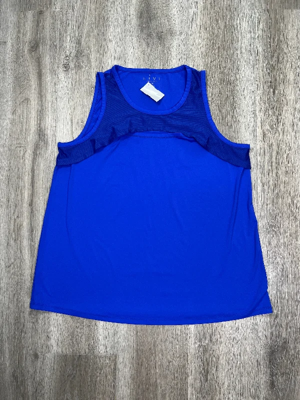 Breathable Yoga Tops for Active Wear -Blue Athletic Tank Top Livi Active, Size Xl