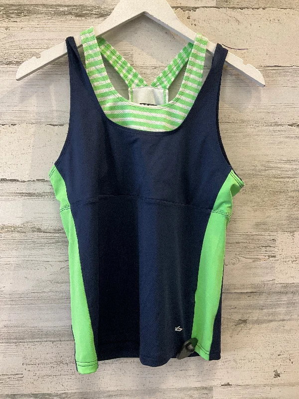 Yoga Tops with Stretchable Fabric for Movement -Blue & Green Athletic Tank Top Bolle, Size S