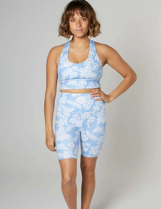 Yoga Shorts for Body Confidence -Blue Lagoon Yoga Shorts - FINAL SALE
