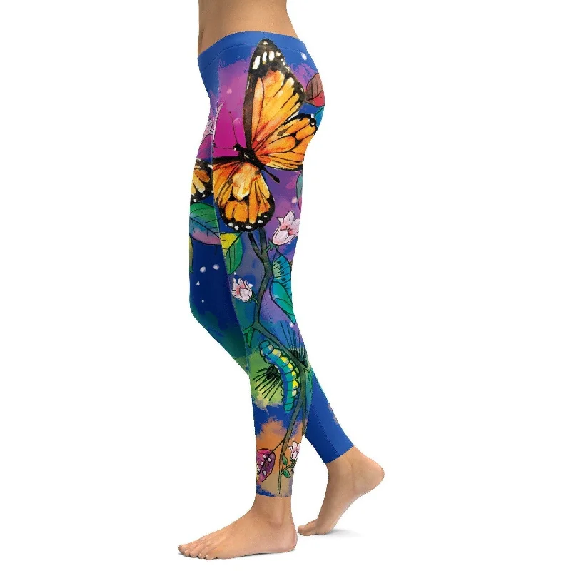 Soft and Flexible Yoga Pants for Poses -Blue Metamorphosis Leggings
