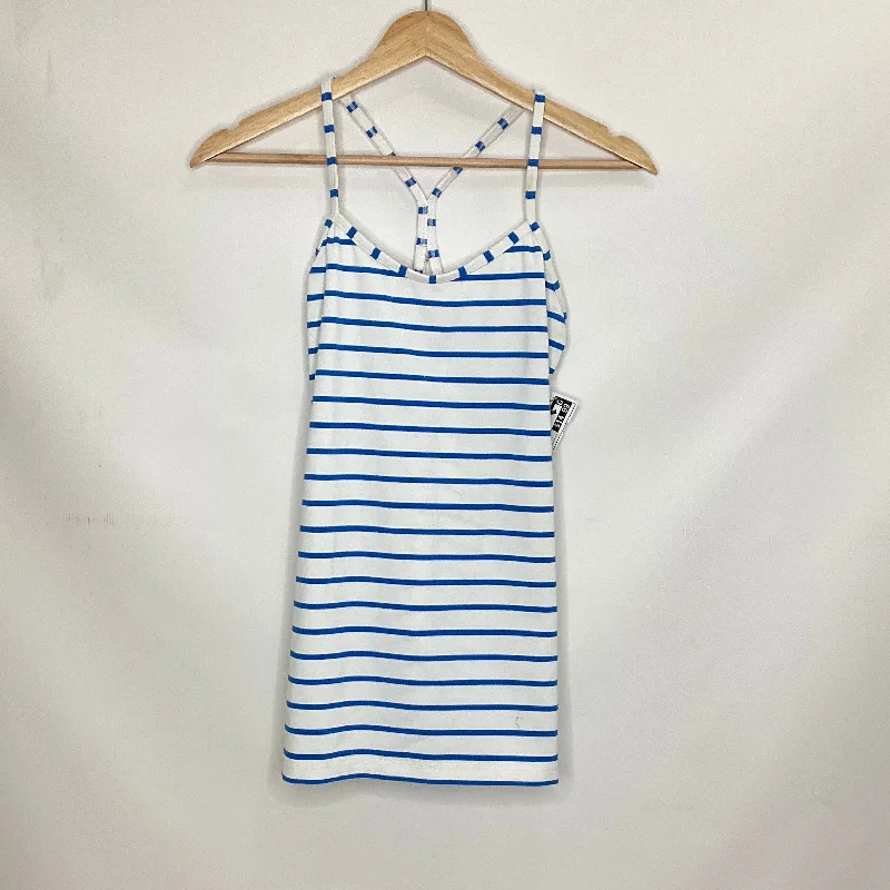 Yoga Tops for Stretch and Ease -Blue & White Athletic Tank Top Lululemon, Size 6