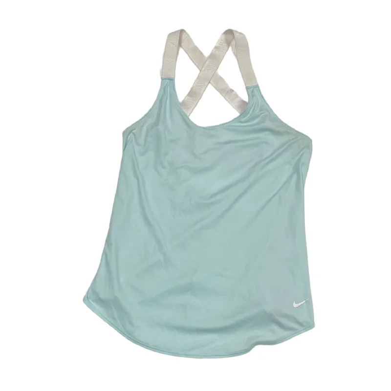 Relaxed Yoga Tops for Women -Blue & White Athletic Tank Top Nike, Size S