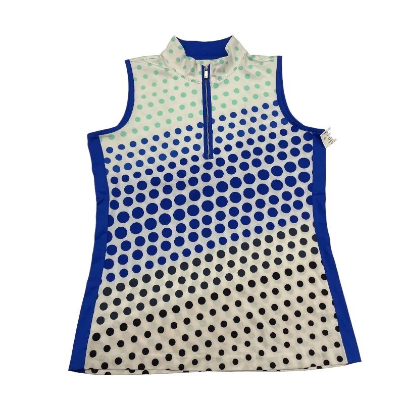 Best Yoga Tops for Comfort -Blue & White Athletic Tank Top Tail, Size S