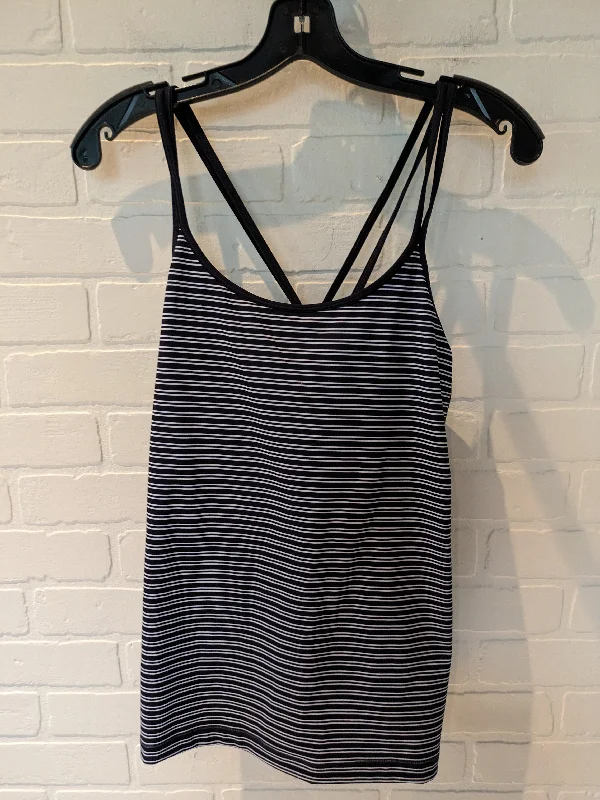 High-Waisted Yoga Tops -Blue & White Athletic Tank Top Talbots, Size L