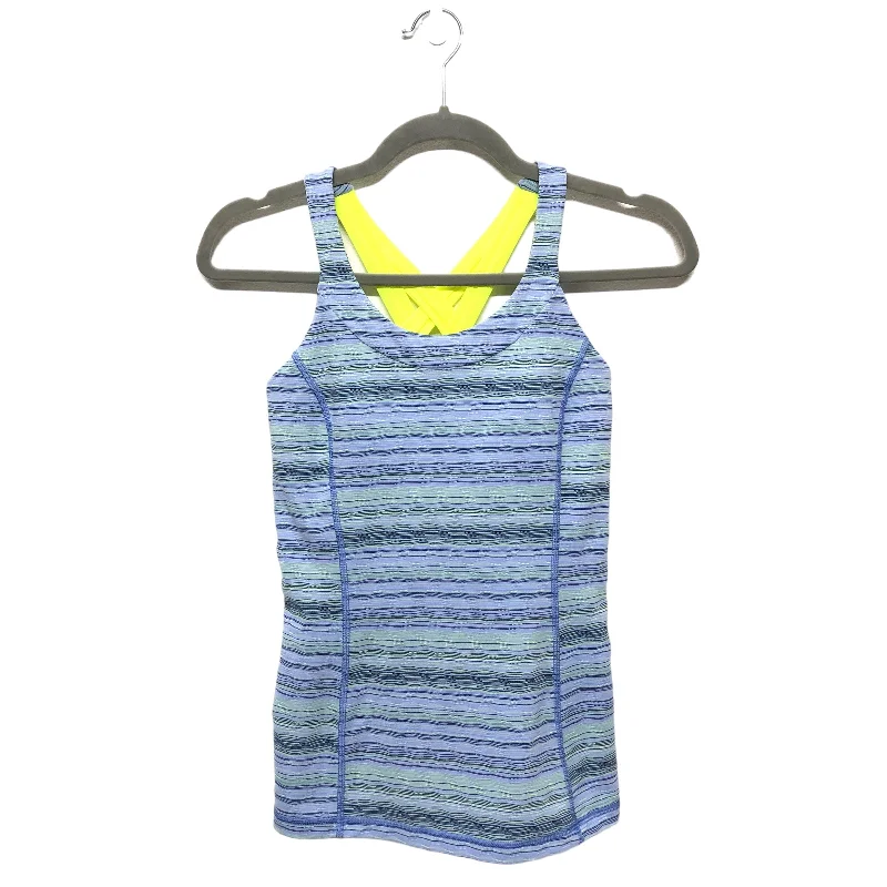 Printed Yoga Tops for Women -Blue & Yellow Athletic Tank Top Lululemon, Size 6