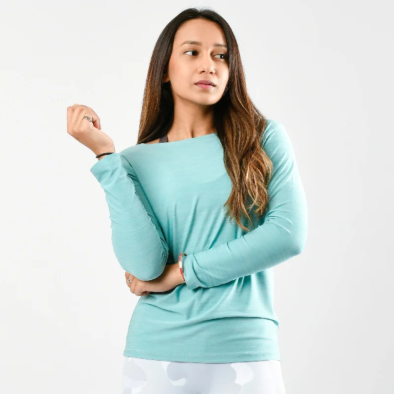 High-Waisted Yoga Tops for Better Fit -Boat Neck Action Top