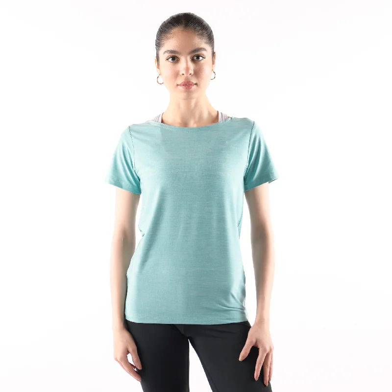 Stylish Yoga Tops for Training -Boat Neck Short Sleeve