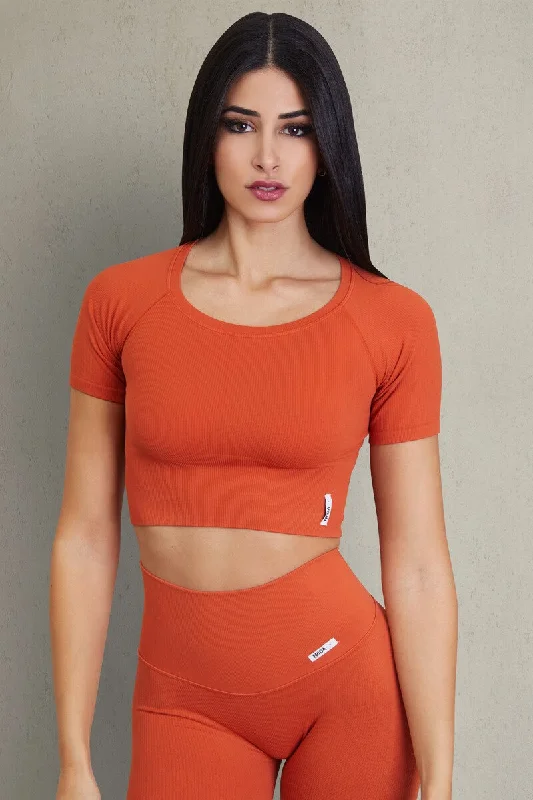 Breathable Yoga Tops for Comfortable Poses -Bolero CALIPSO Mattone Costine