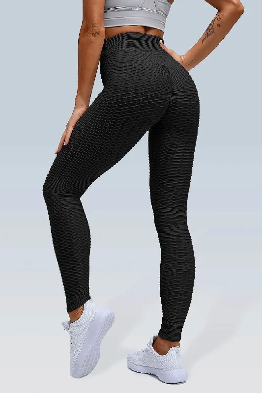 Yoga Pants for Gym Workouts -Booty Lifting Honeycomb Scrunch Legging