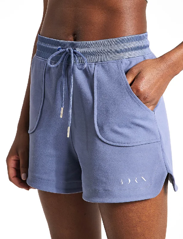 Stylish Yoga Shorts for Core Training -Abbie Short - Blue Stone
