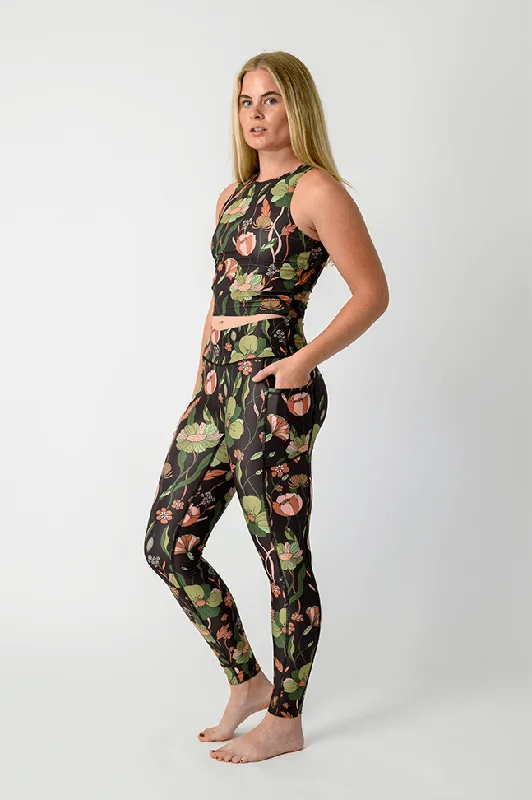 Yoga Pants for Fitness and Recovery -Botanical Garden Printed Yoga Leggings