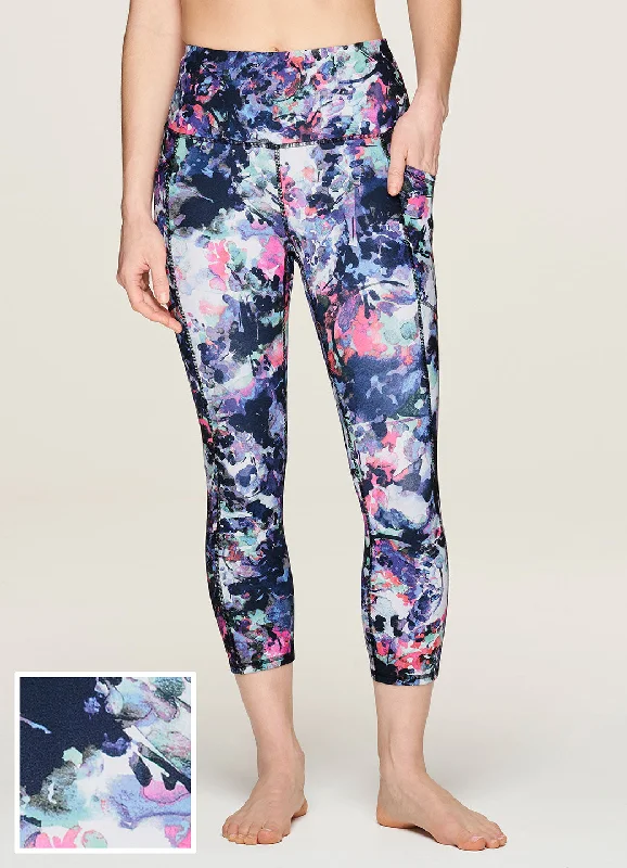 Workout Yoga Pants -Botanicals Super Soft Capri