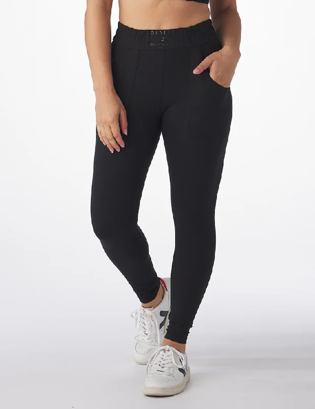 Stylish High-Waisted Yoga Pants -Boxing Legging: Black