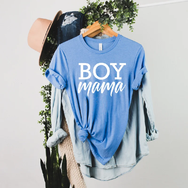 Yoga Tops for Strength and Stretching -Boy Mama • Royal Heather Tee