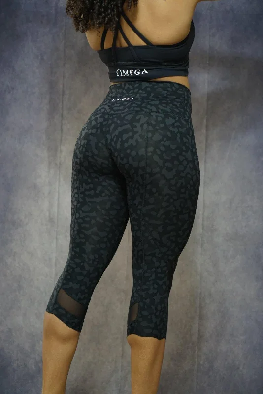 Full Coverage Yoga Pants for Women -Breathless Leopard Capri Leggings