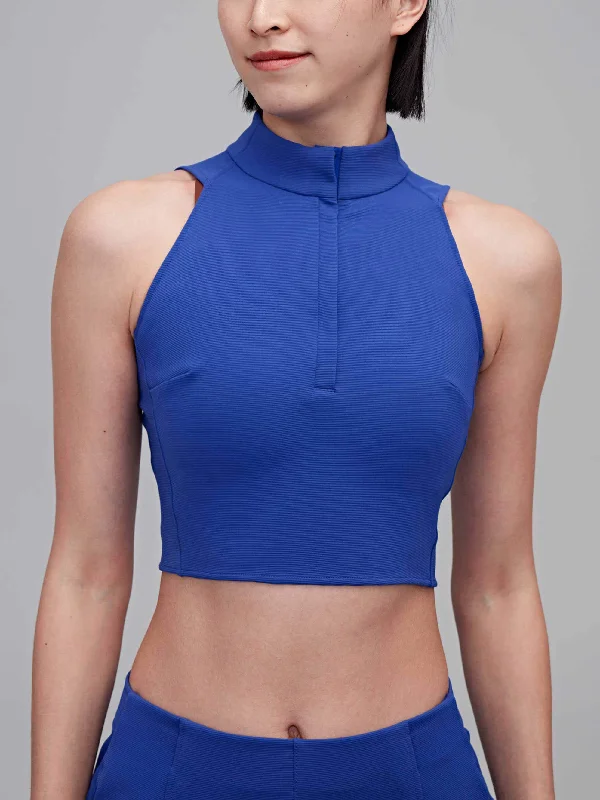Yoga Tops for Flexibility and Relaxation -Breeze Half Zip Crop Top