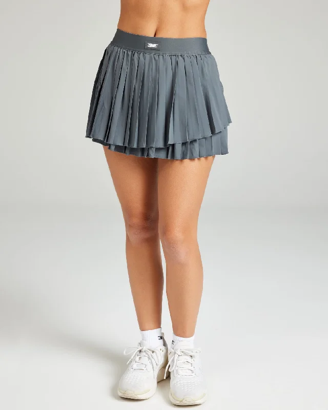 Full-Length Yoga Pants with Compression -Breeze Tennis Skirt - Slate