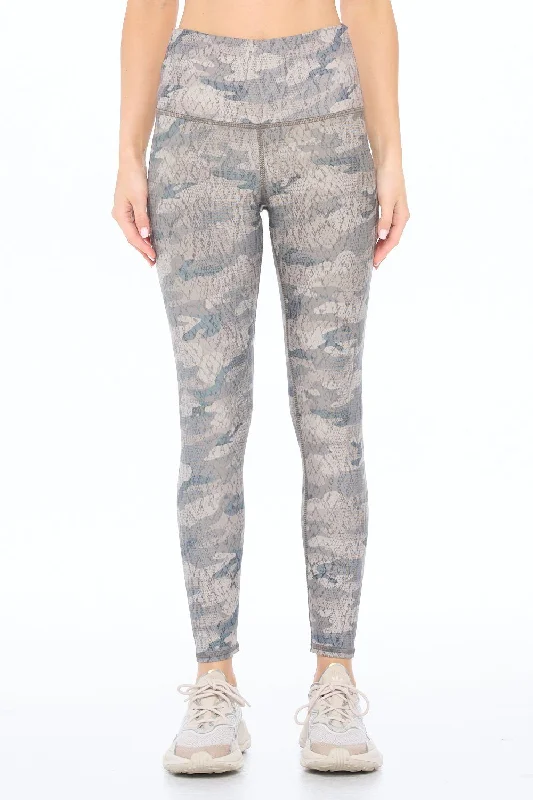 Women's Premium Yoga Pants -Brianna - Paloma Snake Camo Full-Length (High-Waist)