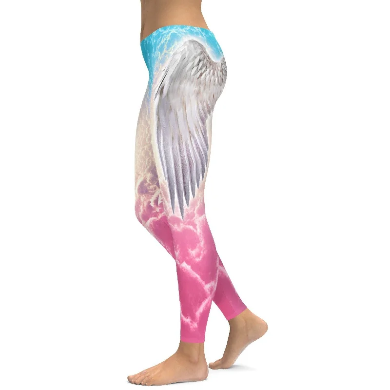 Yoga Pants with Pockets -Bright Angel Wings Leggings