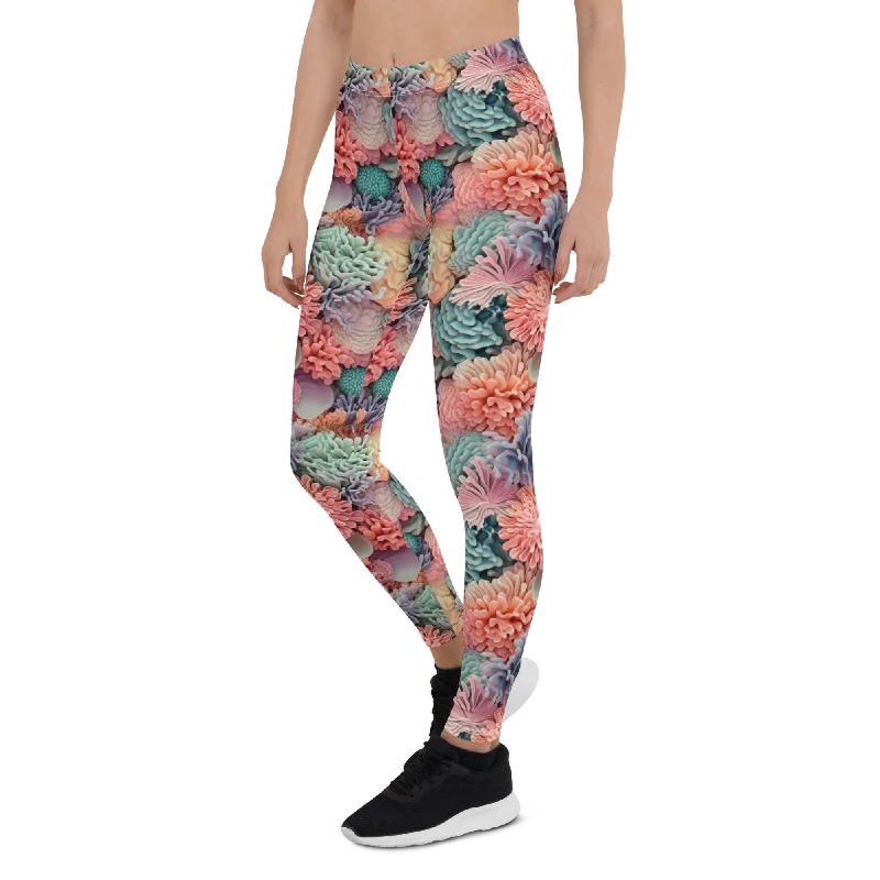 Yoga Pants for Active Women -Bright Coral Leggings