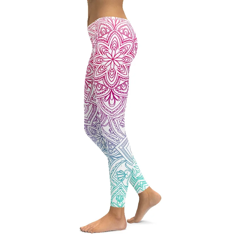 Yoga Pants for Deep Stretching -Bright Mandala Leggings