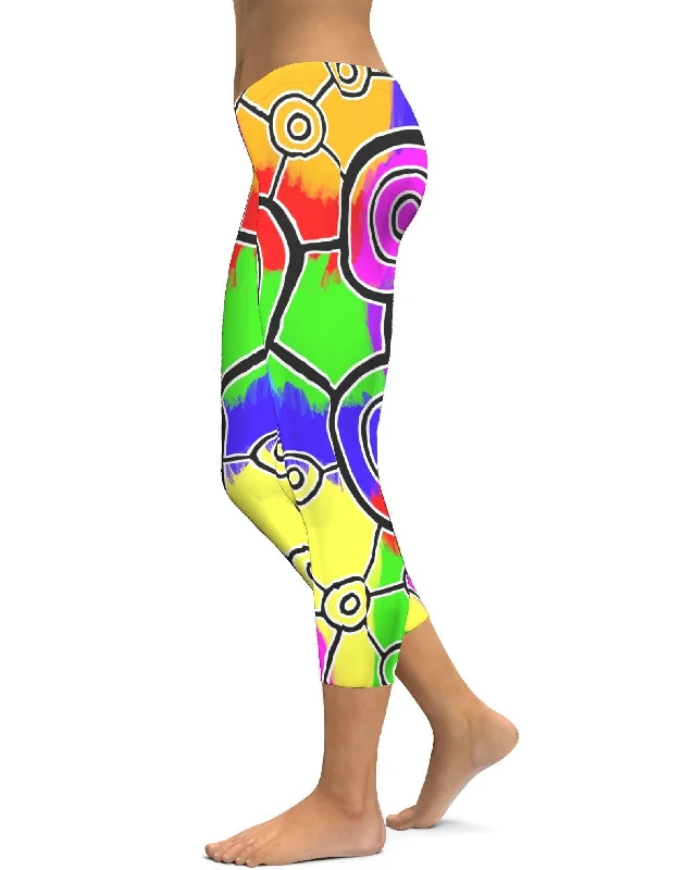 Comfortable Yoga Pants -Bright Mob Capris