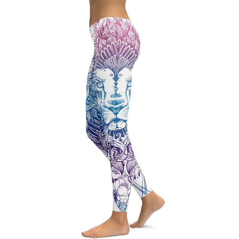Yoga Pants for Long Workouts -Bright White Lion Leggings