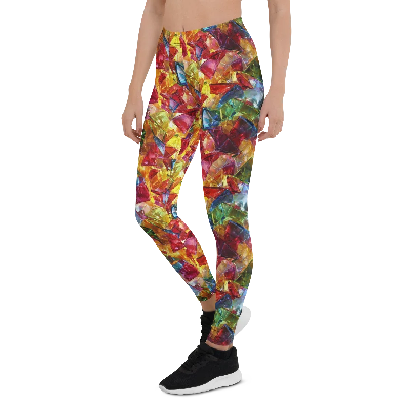 Flexible Fit Yoga Pants for All-Day Wear -Broken Glass Leggings