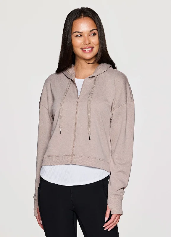 Comfortable Yoga Tops for Intense Sessions -Brooke Daily Cropped Hoodie Jacket