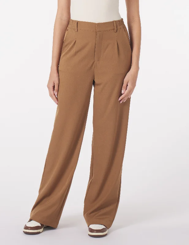 Comfortable Yoga Pants for Flexibility -Brooklyn Trouser: Almond