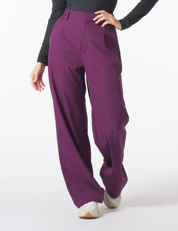 Comfortable Full-Length Yoga Pants -Brooklyn Trouser: Mulberry