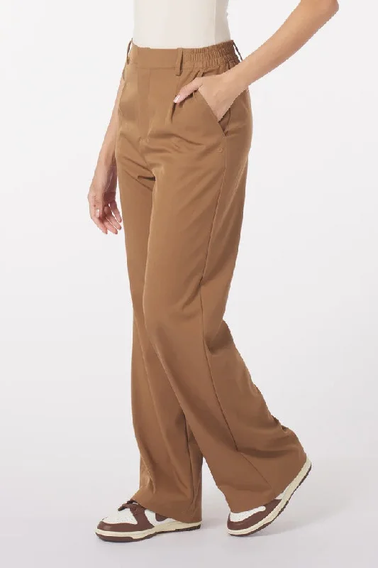 Yoga Shorts for Deep Poses -Brooklyn Trousers - Almond