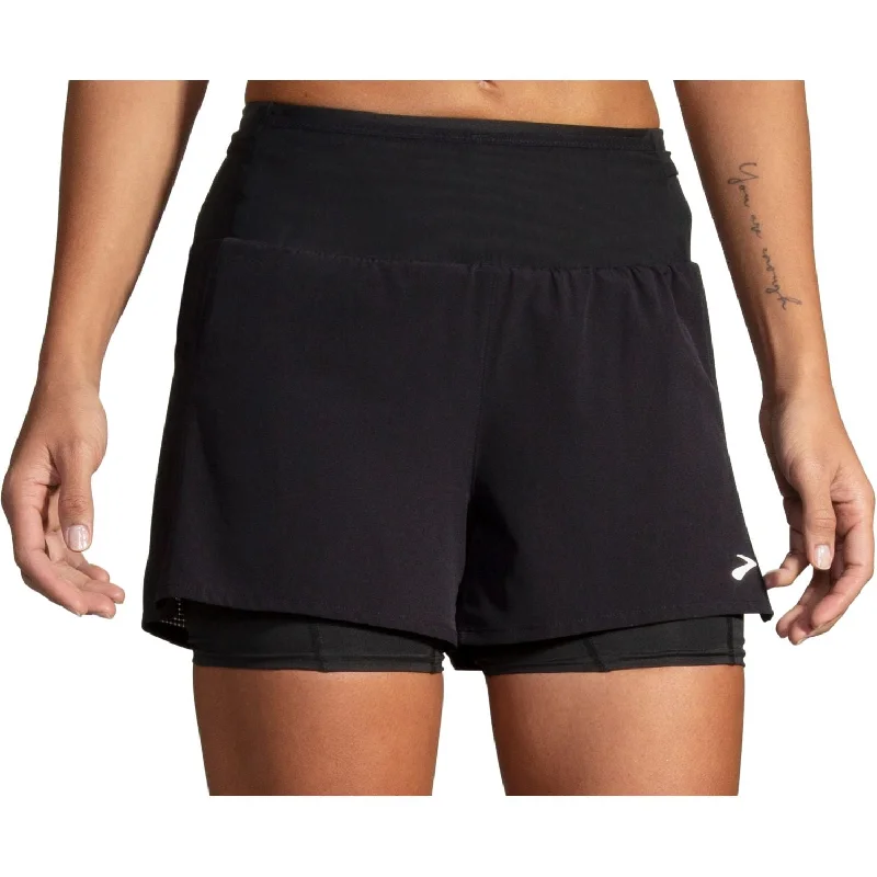 Yoga Shorts for High-Endurance Activities -Brooks 3 Inch High Point 2.0 2 In 1 Womens Running Shorts - Black Yoga Shorts for High-Endurance Activities -Brooks 3 Inch High Point 2.0 2 In 1 Womens Running Shorts - Black