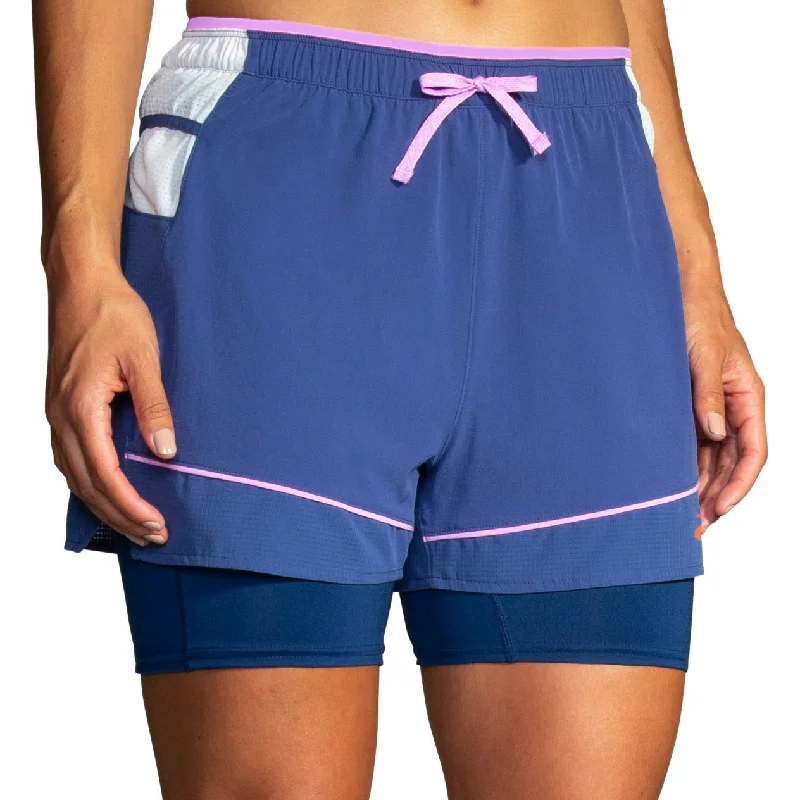 Yoga Shorts for Movement and Stretch -Brooks 3 Inch High Point 2 In 1 Womens Running Shorts - Blue Yoga Shorts for Movement and Stretch -Brooks 3 Inch High Point 2 In 1 Womens Running Shorts - Blue