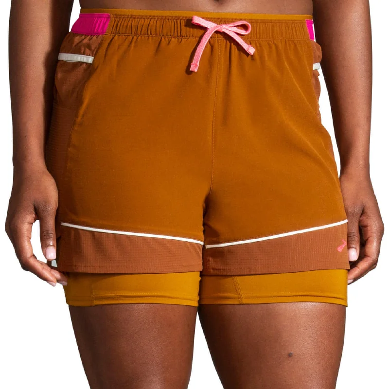 Affordable Yoga Shorts -Brooks 3 Inch High Point 2 In 1 Womens Running Shorts - Brown Affordable Yoga Shorts -Brooks 3 Inch High Point 2 In 1 Womens Running Shorts - Brown