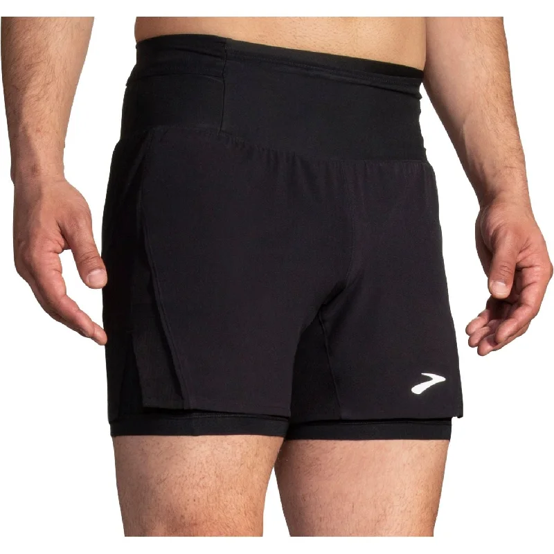 Comfortable Yoga Shorts for All Levels -Brooks High Point 2.0 2 In 1 Mens Running Shorts - Black Comfortable Yoga Shorts for All Levels -Brooks High Point 2.0 2 In 1 Mens Running Shorts - Black