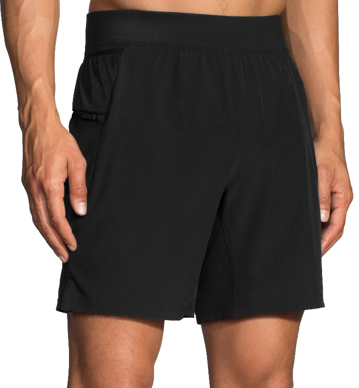 Yoga Shorts for Women’s Yoga Workouts -Brooks Sherpa 7 Inch Mens 2 In 1 Running Shorts - Black