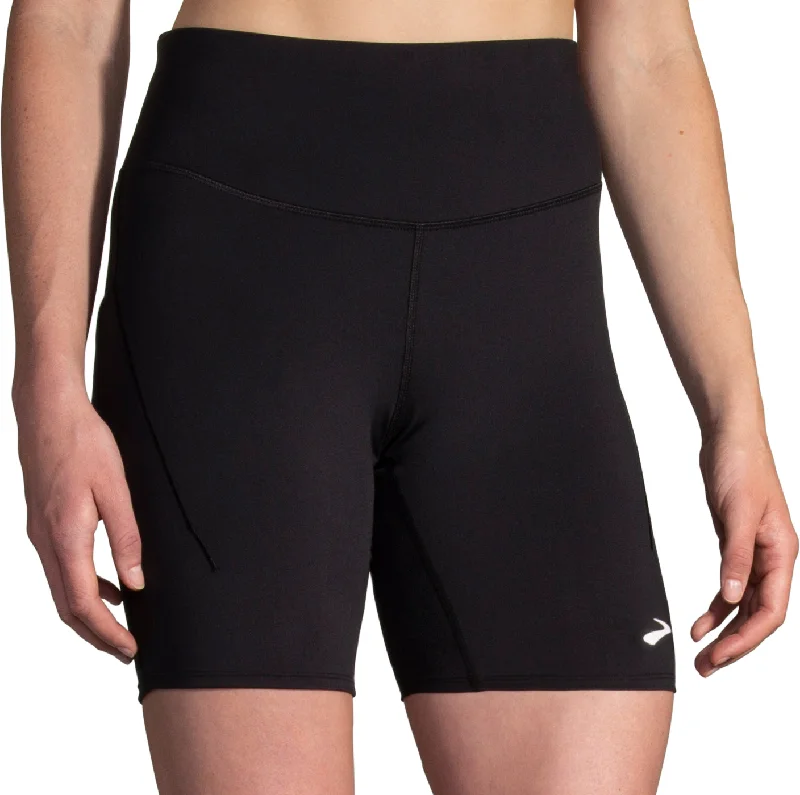 Yoga Shorts for Strength Training and Fitness -Brooks Spark 8 Inch Womens Short Running Tights - Black Yoga Shorts for Strength Training and Fitness -Brooks Spark 8 Inch Womens Short Running Tights - Black