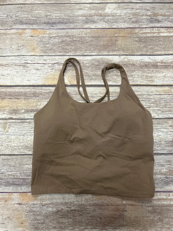 Soft Yoga Tops for All-Season Wear -Brown Athletic Tank Top Cme, Size L