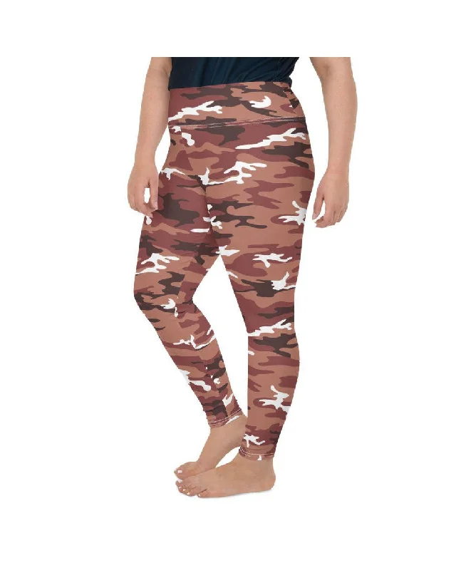Yoga Pants with a Sculpting Fit -Brown Camo Plus Size Leggings