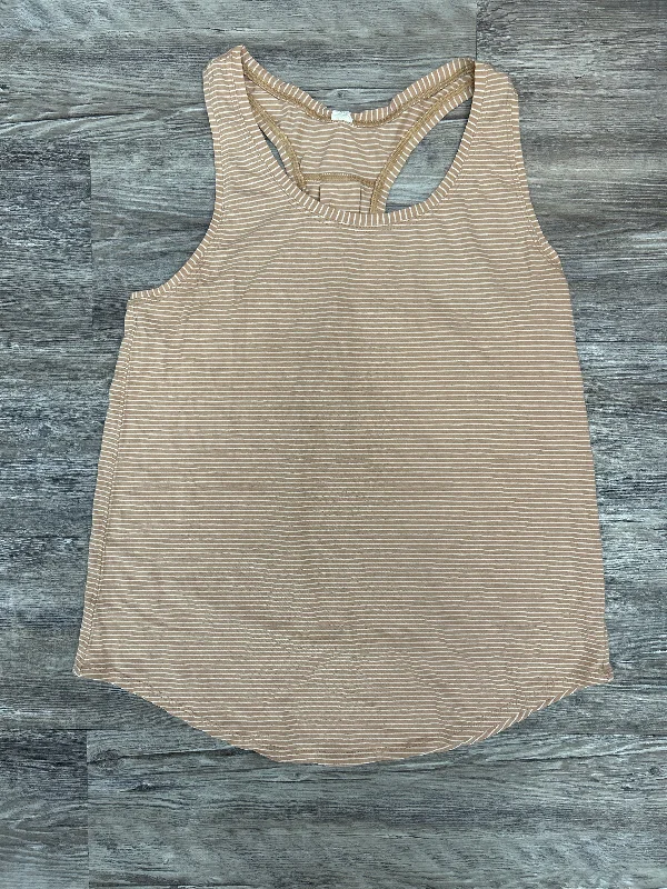 High-Neck Yoga Tops for Flexibility -Brown & Cream Athletic Tank Top Lululemon, Size 6