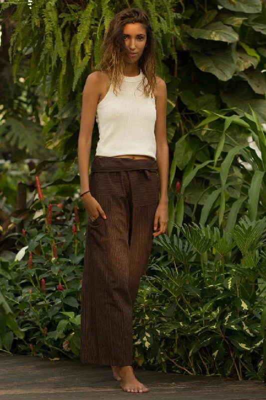 Comfortable Yoga Pants for Smooth Movement -Brown Fisherman Pants