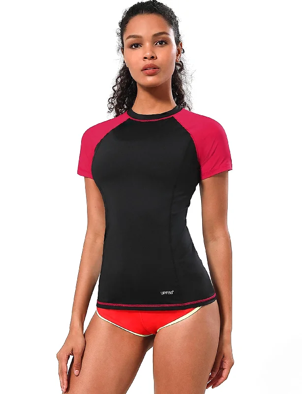 Yoga Tops for Gym and Yoga Practice -BUBBLELIME 84P/16S Short Sleeve Rashguard for Women Mix Color
