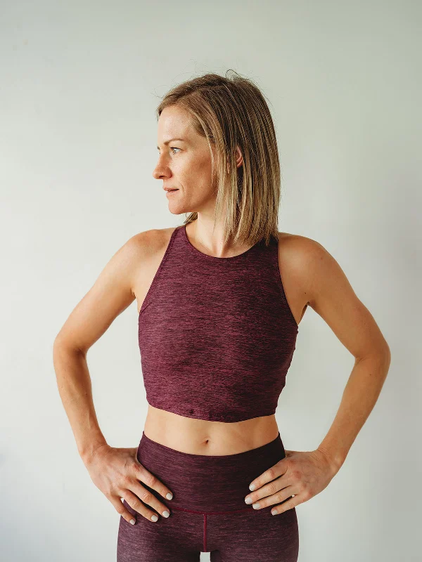 Women's Yoga Pants for All Styles -Burgundy Native Crop Top