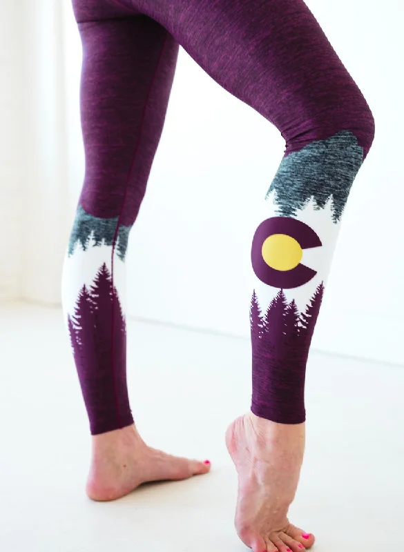 Yoga Pants for All Types of Yoga -Burgundy Native Yoga Pants