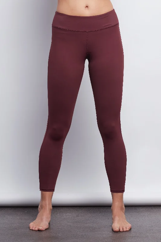 Performance Yoga Pants for Active Women -Burgundy Sculpt 7/8 Legging