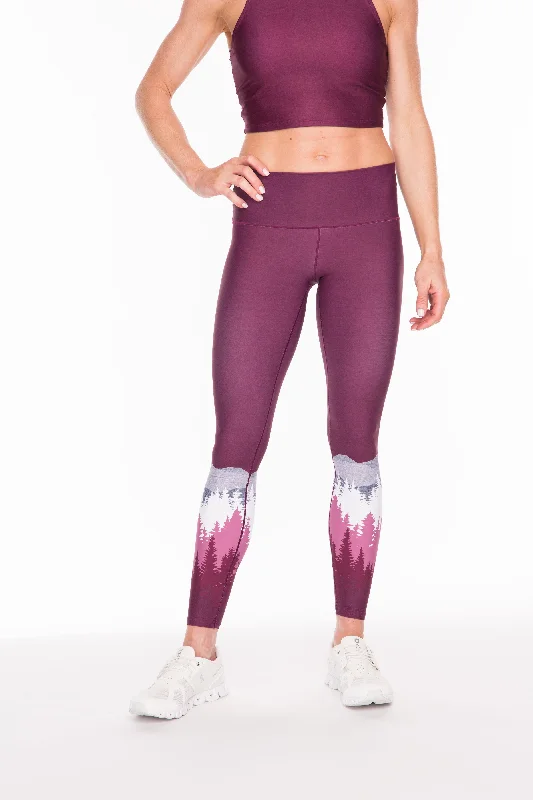 Breathable Yoga Pants for Performance -Summit Yoga Pants - Burgundy
