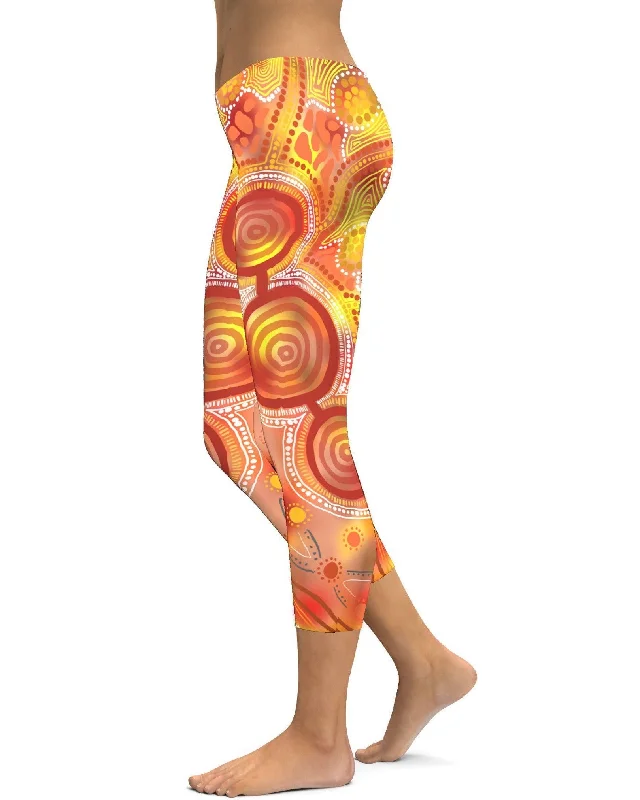 Workout Yoga Pants -Burning Land Capri
