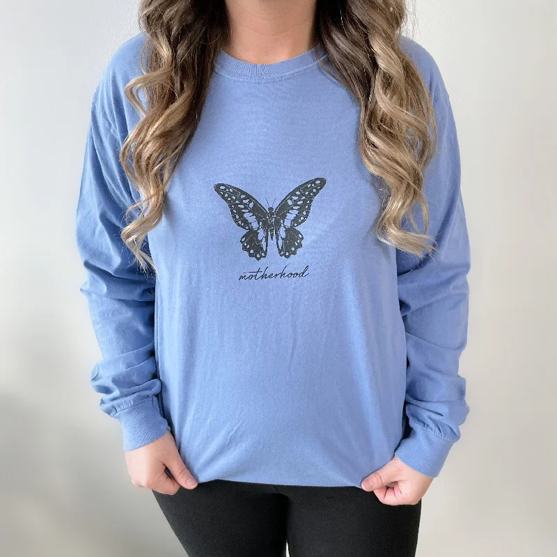 Yoga Tops with Flexible Fit -Butterfly • Periwinkle Long Sleeve